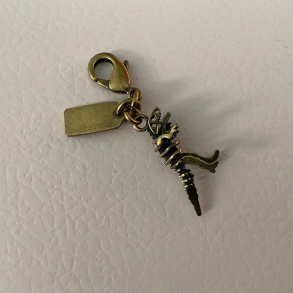 COACH REXY DINOSAUR CHARM BAG TAG KEY FOB brass - Picture 3 of 4